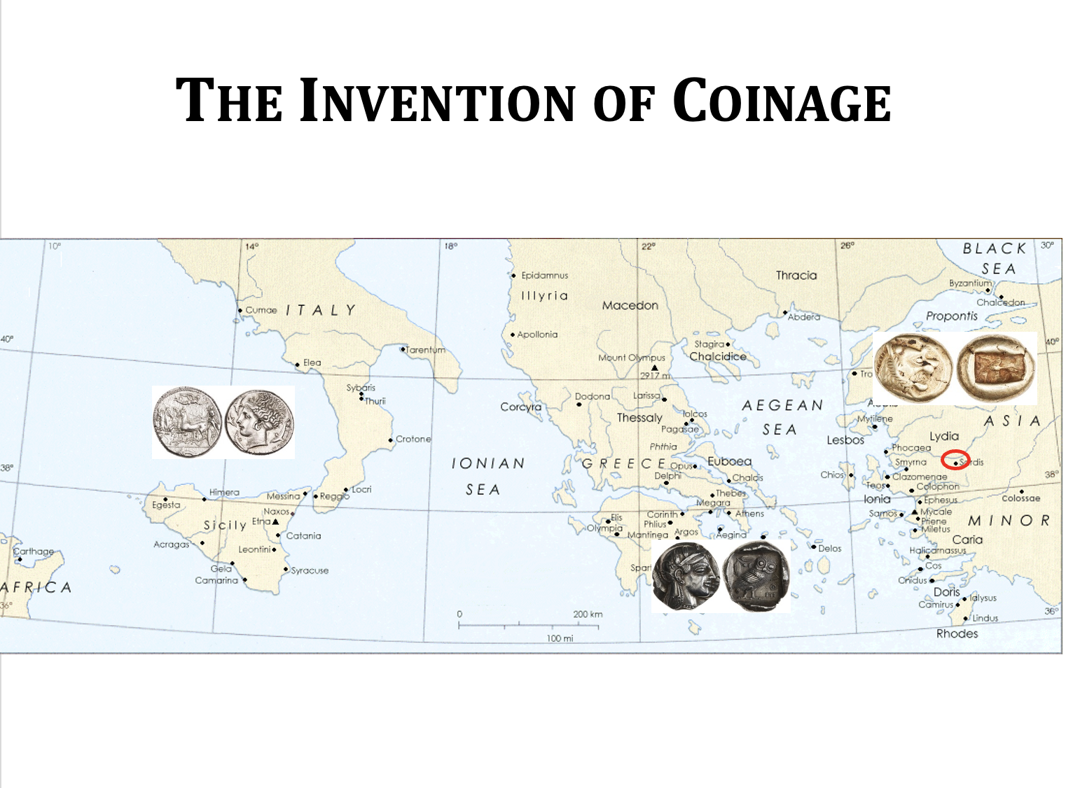 Map origin of coins