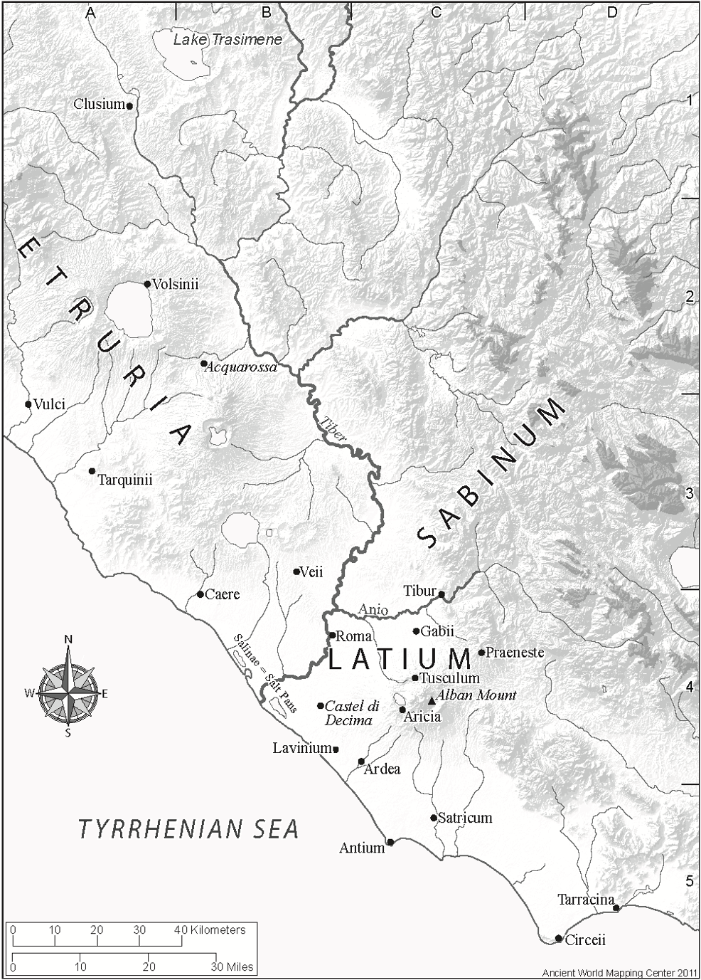 Latins in italy map